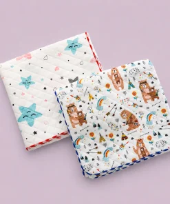 Soft Cotton Blanket(Pack of 2)  - Star + Bear and Arrow - BL1