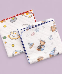 Soft Cotton Blanket(Pack of 2)  - Space Bear + Teddy and Boat - BL1