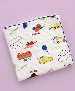 Alternative view of Soft Cotton Blanket(Pack of 2)  - Vehicles + Dino - BL1