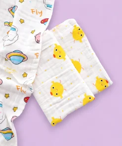 Baby Muslin Cotton Bath Towel Pack Of 2 (50x100cm) - BT1