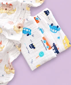 Baby Muslin Cotton Bath Towel Pack Of 2 (50x100cm) - BT1