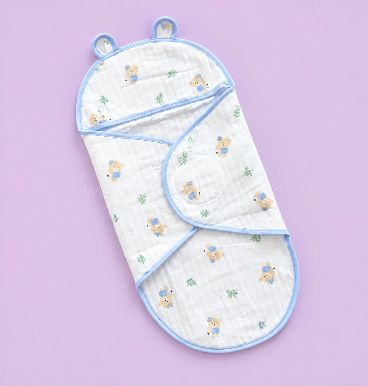 Swaddle Cum Sleeping Bag - Blue Boarder with Baby Elephant - SBG1