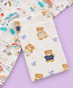 Baby Muslin Cotton Bath Towel Pack Of 2 (50x100cm) - BT1