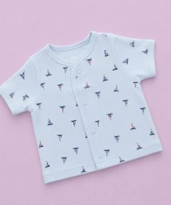 Alternative view of Unisex 3-Pack Cotton Half Sleeve Jhabla - Dark Blue Whale , Blue Boat , Yellow Beach - JH1