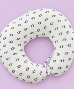 Premium Muslin Cotton Feeding Pillow - White with Elephant Print - MFPL