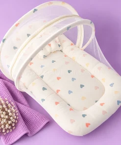 Alternative view of Crinkled Muslin Bedding Set  and Wrapper Combo - Light Cream with Color Teddy - WB1