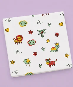 Alternative view of Single-Layer Muslin Swaddle (Set of 2) 100x100cm - Butterflies , Turtle and Donkey - SW1