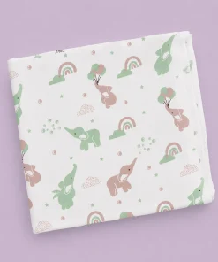 Alternative view of Single-Layer Muslin Swaddle (Set of 3) 100x100cm - Ice Cream , Green Elephant , Cactus - SW1