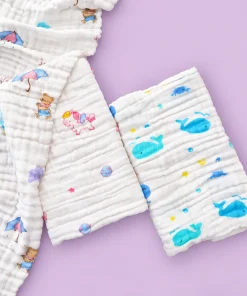 Baby Muslin Cotton Bath Towel Pack Of 3 (50x100cm) - BT1