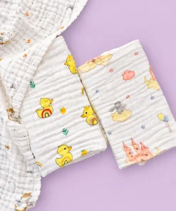 Baby Muslin Cotton Bath Towel Pack Of 3 (50x100cm) - BT1