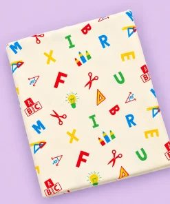 Baby Cotton Hooded Cradle Cloth - Yellow with Alphabets - CC1