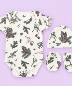 Premium Half-Sleeve Romper and Cap Set Combo Pack of 2 - Whale and Pinecone - AZBS - Image 3