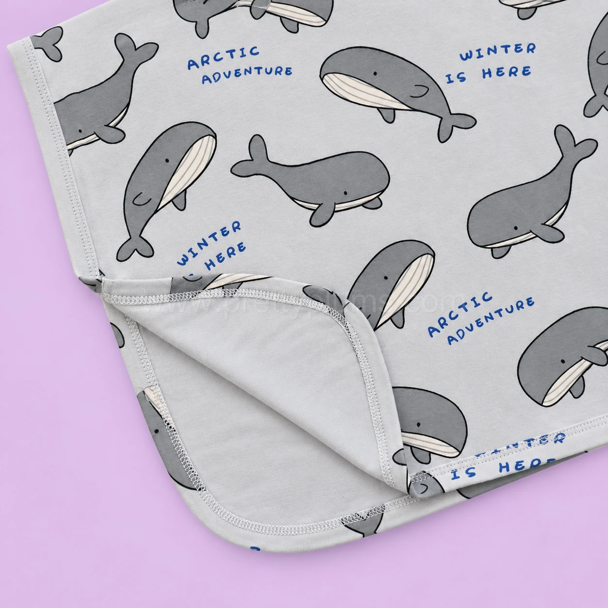 Knitted Cotton Small Hooded Blanket (Pack of 2) - Whale and Elephant - HBL - Image 2