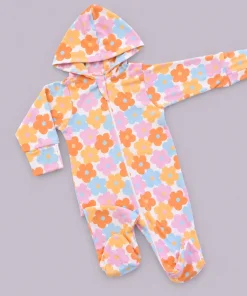 Hooded Sleeping Suit - Color Big Flower - SS1