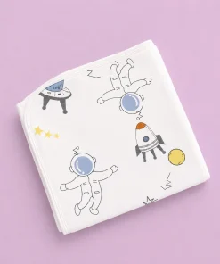 Alternative view of Double-Layer Muslin Terry Mix Bath Towel Combo Pack of 2 - Dino and Space Man - BT1