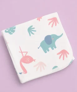 Alternative view of Double-Layer Muslin Terry Mix Bath Towel Combo Pack of 2 - Green Elephant and Boy Rabbit - BT1
