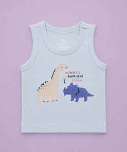 Alternative view of Baby Boy 3-Pack Cotton Vest - Beige Dino , White Animal and Car , Light Green Dino - VSL