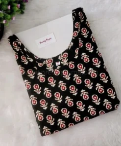 Alternative view of Daily Wear Maternity/ Feeding Dress - DMFK - Black and Cream - Round Floral Print