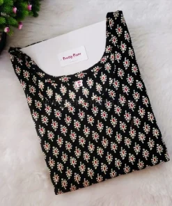 Alternative view of Daily Wear Maternity/ Feeding Dress - DMFK - Black and Cream - Mango Print