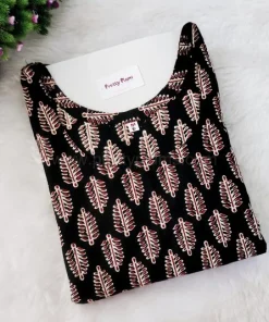 Alternative view of Daily Wear Maternity/ Feeding Dress - DMFK - Black and Cream - Leaf Print