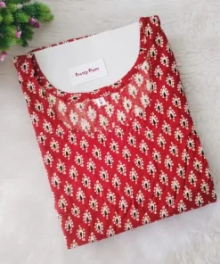 Alternative view of Daily Wear Maternity/ Feeding Dress - DMFK - Red and Cream - Mango Print