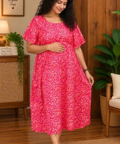 Maternity Feeding 3/4th Kafthan - Magenta - MFN