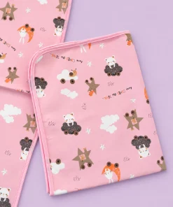 Baby Diaper Changing Sheets (75X59cm) - Pink with Rabbit and Cloud - DS1