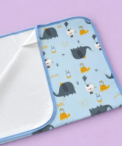 Alternative view of Baby Diaper Changing Sheets (75X59cm) - Blue with Artist Elephant - DS1