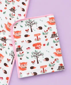 Baby Diaper Changing Sheets (75X59cm) - White with Animals - DS1