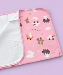 Alternative view of Baby Diaper Changing Sheets (75X59cm) - Pink with Rabbit and Cloud - DS1