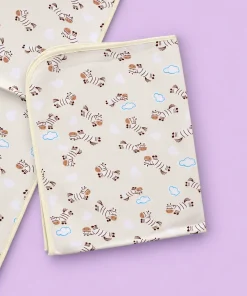 Baby Diaper Changing Sheets (75X59cm) - Light Yellow with Zebra - DS1