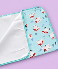 Alternative view of Baby Diaper Changing Sheets (75X59cm) -Light Cyan with Snow Teddy - DS1