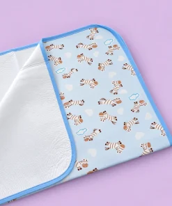 Alternative view of Baby Diaper Changing Sheets (75X59cm) - Blue with Zebra - DS1