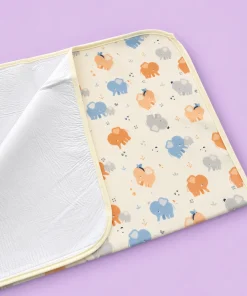 Alternative view of Baby Diaper Changing Sheets (75X59cm) - Light Yellow with Color Elephant - DS1