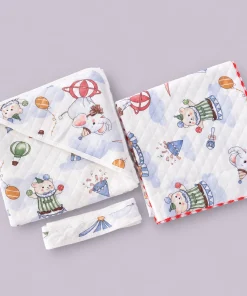 Soft Cotton Hooded Blanket and Non-Hooded Blanket Combo Pack of 2  - Circus Elephant - HBL1
