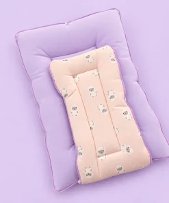 Premium Soft Cotton Kangaroo Wrapper(65x35cm) - Light Pink and Little Sheep with Lavender - KW1 - Image 2