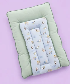 Premium Soft Cotton Kangaroo Wrapper(65x35cm) - Light Blue and Snoopy with Light Green - KW1 - Image 2