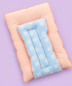 Premium Soft Cotton Kangaroo Wrapper(65x35cm) - Light Blue Floral with Peach - KW1 - Image 2