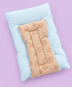 Premium Soft Cotton Kangaroo Wrapper(65x35cm) - Brown Flower with Light Blue - KW1 - Image 2