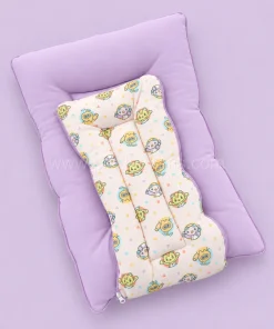 Premium Soft Cotton Kangaroo Wrapper(65x35cm) - Light Pink with Toy Head and Lavender - KW1 - Image 2