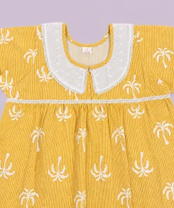 Alternative view of Maternity Feeding Dress(3/4th) - Golden Yellow Strip - MFN