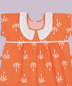Alternative view of Maternity Feeding Dress(3/4th) - Orange Strip - MFN